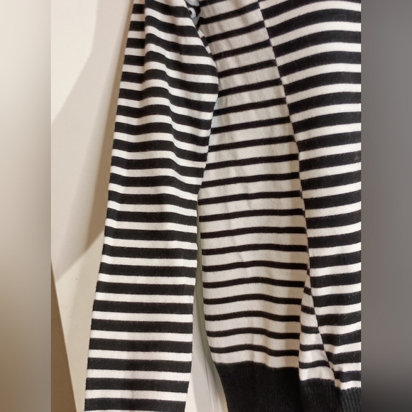 Preppy Clueles Black & White Striped SKIES ARE BLUE Nautical pullover(#1,103) - Picture 3 of 7